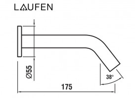 Излив для смесителя в ванной Laufen Kartell 175 мм золото с PVD-покрытием H3713300010601