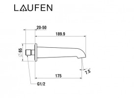 Излив для смесителя в ванной Laufen Pure 175 мм черный матовый титан с PVD-покрытием HF901771428000
