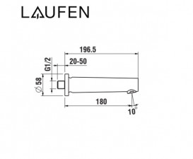 Излив для смесителя в ванной Laufen The New Classic 180 мм хром HF900571100000