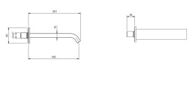 Излив для смесителя в ванной Villeroy & Boch Dawn матовый черный TVT106505152K5