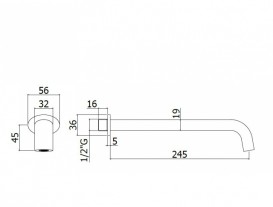 Излив для ванной Paffoni Berry хром ZCANA 102 CR
