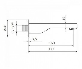 Вилив для ванни GRB Hydro Black 16 см чорний матовий 05025041