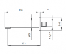 Вилив для ванни GRB Hydro 15.3 см хром 058116