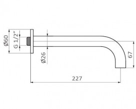 Вилив для ванни GRB Hydro настінний хром 059116
