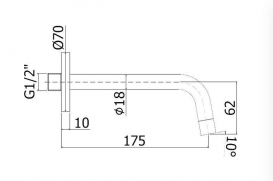 Излив для ванны Paffoni Light настенный хром ZBOC 045 CR