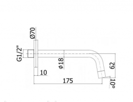 Излив для ванны Paffoni Light настенный черный матовый ZBOC 045 NO