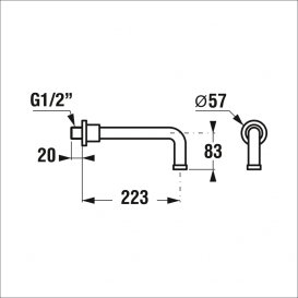Излив для ванны/раковины Jika Mio хром H3717100040201