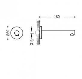 Вилив для ванни Tres настінний хром 16117002