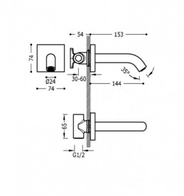Излив на ванну Tres Docce хром 21018107