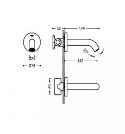 Излив на ванну Tres Docce хром 26218004