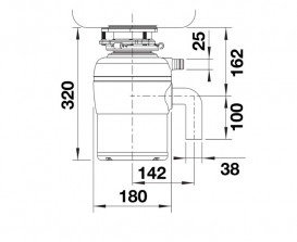 Измельчитель пищевых отходов Blanco FWD Lite 900 мл 370 W 0,5 л/с черный 526646