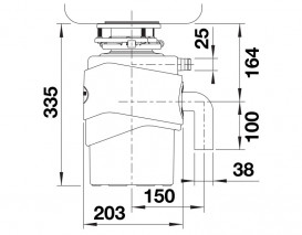 Измельчитель пищевых отходов Blanco FWD Medium 1200 мл 550 W 0,75 л/с черный 526647