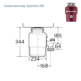 Измельчитель пищевых отходов In-Sink-Erator 1425 об/мин 0.75 л.с. Model Evolution Supreme 200