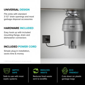 Измельчитель пищевых отходов Kraus 3800 об/мин 1 л.с. KWD200-100MGR