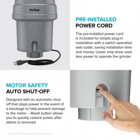 Подрібнювач харчових відходів Kraus 3800 об/хв 0.75 к.с. KWD210-75MGR