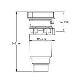 Подрібнювач харчових відходів McAlpine 0,5 к/с із пневматичним перемикачем WDU-1ASEU-POL
