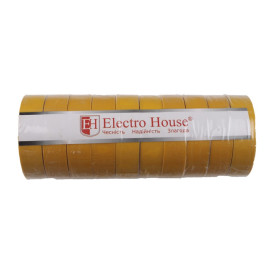 Изолента Electro House 50 м ПВХ желтый EH-AHT-1838