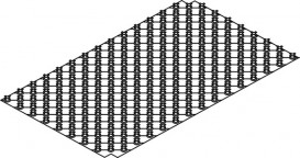 Изоляционная пленка с фиксаторами Tece TECEfloor 840х1440 мм для труб диаметром от 14 до 17 мм без изоляции 77510030