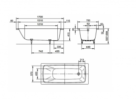 Ванна сталева Kaldewei Cayono 180x80 mod 751 2751 0001 0001