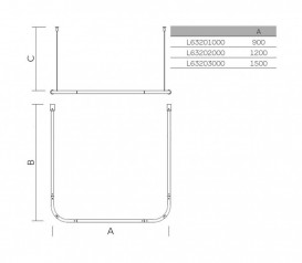 Карниз для душевой шторы Kolo Lehnen Concept 3-сторонний 120х120х120 см L63202000