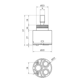 Картридж для смесителя Kroner KRM PM35 35 мм CV023560