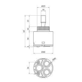 Картридж для смесителя Kroner KRM PM40 40 мм CV023562