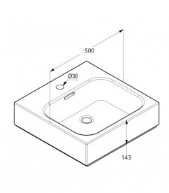 Керамічна квадратна раковина KLUDI PLUS колір білий 49W0543
