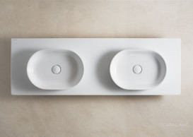Керамическая столешница Catalano Horizon 150х50 см два отверстия глянцевый белый 1PC15050DS00