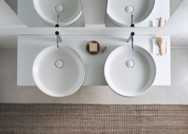 Керамическая столешница Catalano Horizon 150х50 см два отверстия глянцевый белый 1PC15050DS00