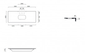 Керамическая столешница Catalano New Premium 100х40 см одно отверстие белый матовый 1PC10040BM