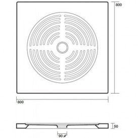 Керамічний душовий піддон Kerasan Comunita для людей з обмеженими можливостями 80х80 см білий 136801