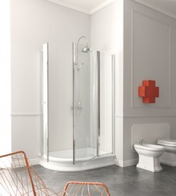 Керамічний душовий піддон Kerasan Retro кутовий лівобічний 80x120 см білий 133301