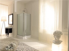 Керамічний душовий піддон Kerasan Retro кутовий правобічний 80х96 см білий 133601