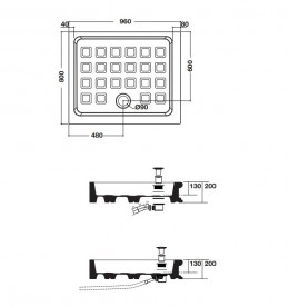 Керамічний душовий піддон Kerasan Retro кутовий правобічний 80х96 см білий 133601