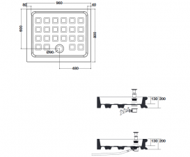 Керамический душевой поддон Kerasan Retro угловой левосторонний 80х96 см белый 133701