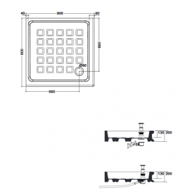 Керамический душевой поддон Kerasan Retro угловой квадратный 90x90 см белый 133801