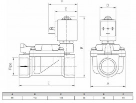 Клапан электромагнитный ODE НЗ 1'' Рвх-Рвых=0,2-16ат Тмакс=90°С 21W4KB250