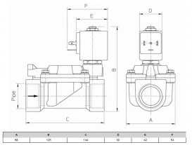 Клапан электромагнитный ODE НЗ 1 ¼'' Рвх-Рвых=0,2-10ат Тмакс=90°С 21W5KB350