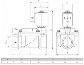 Клапан электромагнитный ODE НЗ 1½'' Рвх-Рвых=0,2-10ат Тмакс=90°С  21W6KB400