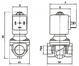 Клапан электромагнитный ODE НЗ ½'' Рвх-Рвых=0,1-20ат Тмакс=140°С 21H8KE (V) 120