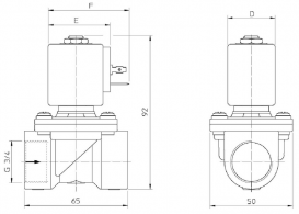 Клапан електромагнітний ODE НЗ ¾'' Рвх-Рвих=0,1-16ат Тмакс=140°С 21H9KE (V) 180