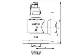 Клапан предохранительный Duco F DN50x65 10 бар чугун 50100