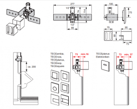Клапан смыва писсуара TECE TECEbox с монтажной пластиной металл 9370021
