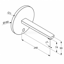 Змішувач для раковини електронний настінний сенсорний Kludi колекція Zenta хром 3840305