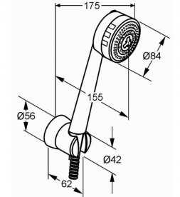 Душовий гарнітур з настінним тримачем Kludi колекція Zenta хром 6075005-00