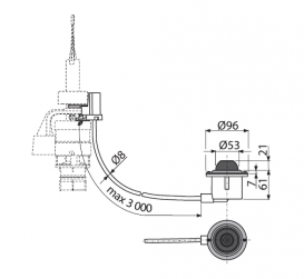 Кнопка пневматического смыва на расстоянии ножное управление металл AlcaPlast MPO12
