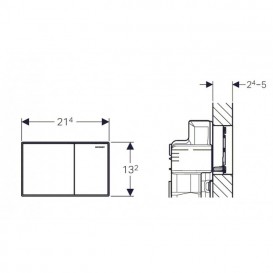 Кнопка смыва для унитаза Geberit Sigma60 двойной смыв песочно-серый/глянцевый хром 115.640.JL.1