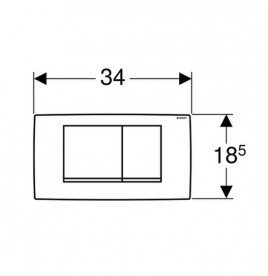 Кнопка смыва для унитаза Geberit Twinline30 двойной смыв матовый хром 115.899.JQ.1