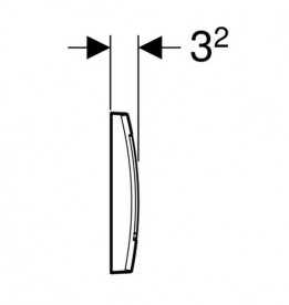 Кнопка смыва для унитаза Geberit Twinline30 двойной смыв матовый хром 115.899.JQ.1