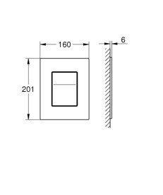 Кнопка змиву для унітазу Grohe Arena Aqua Tiles пластик фантомний чорний 104644KF00